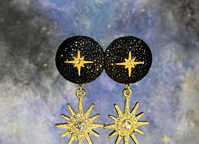 Mini Sidonie noir paillette breloque étoile