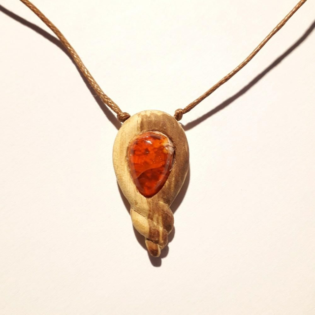 Mexican Fire Opal Palo Santo Necklace