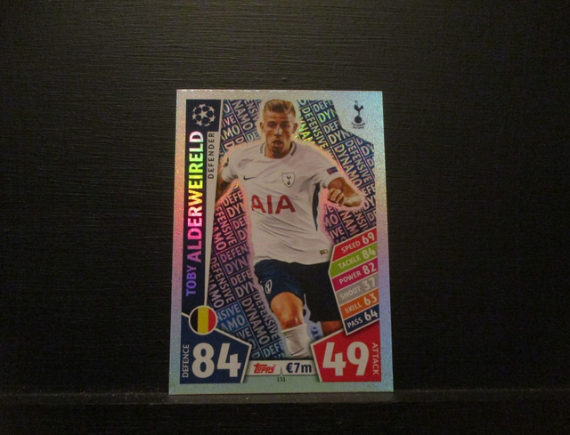 Toby Alderweireld - UEFA Champions League Match Attax 2017/18 Original Trading Card #131