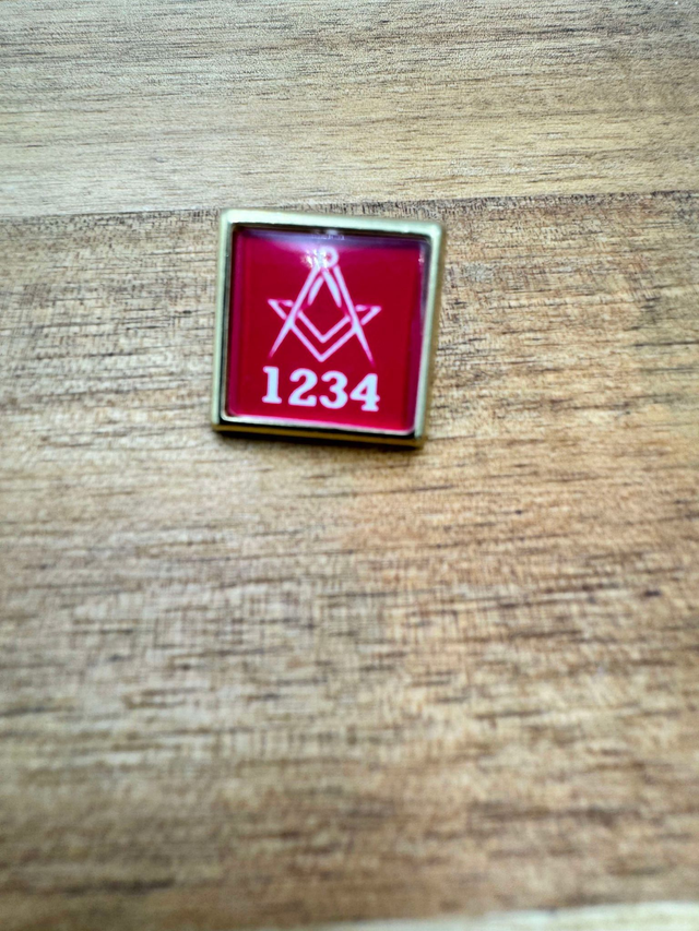 Custom Lodge Lapel Pin - Red Square