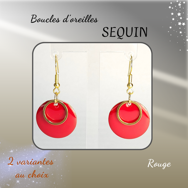 Boucles d&#039;oreilles SEQUIN - Rouge