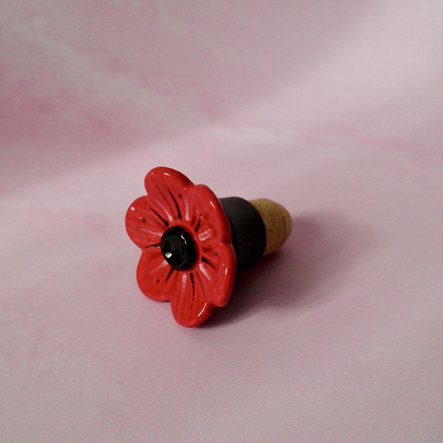 Bouchon coquelicot en céramique