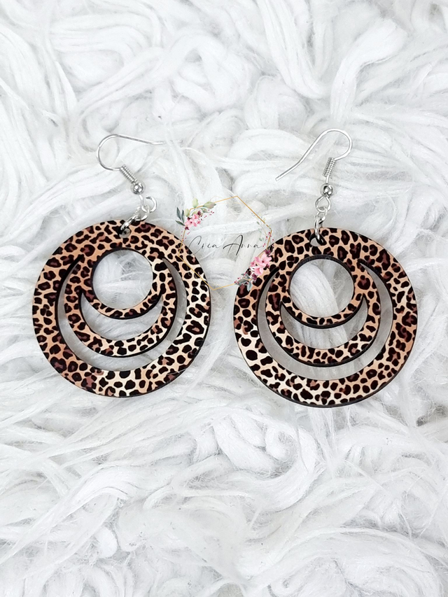 Boucles d'oreilles - motif léopard