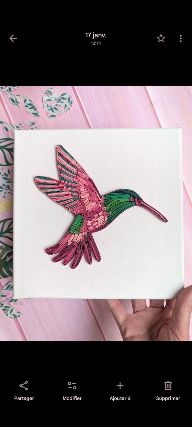 Colibri sur toile