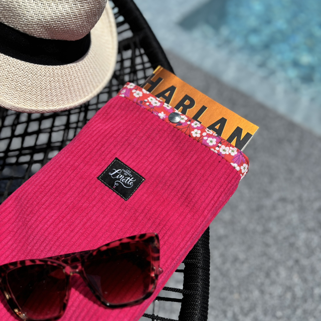 POCHETTE VELOURS FUSCHIA &amp; LIBERTY 