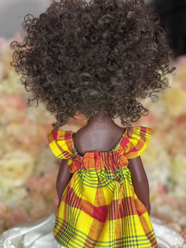 Poupée - Robe madras 100% Coton – Fait main