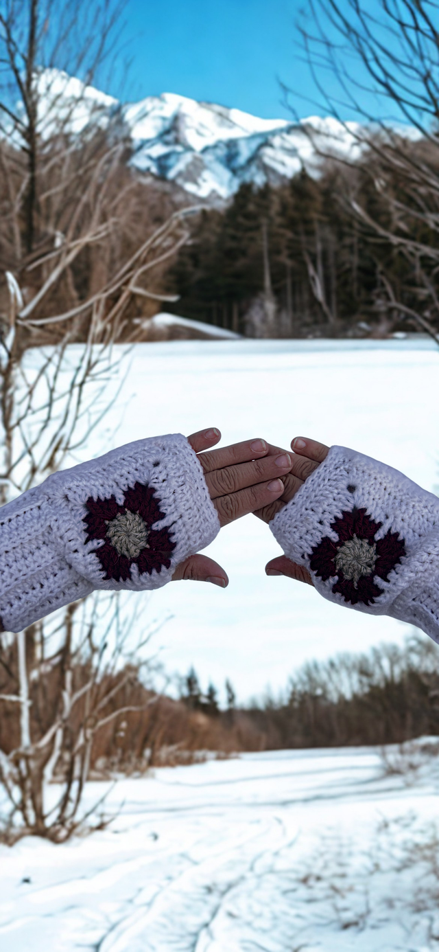 Mitaines crochetées granny