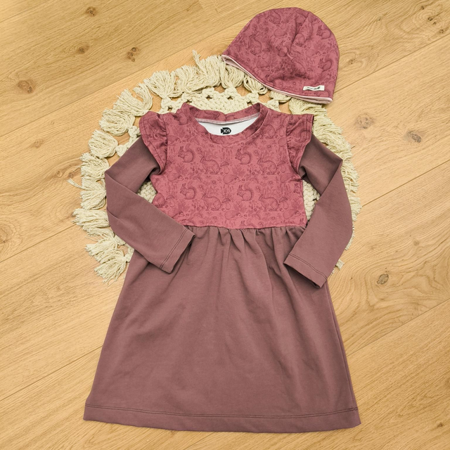 Kleid und Mütze Gr.104