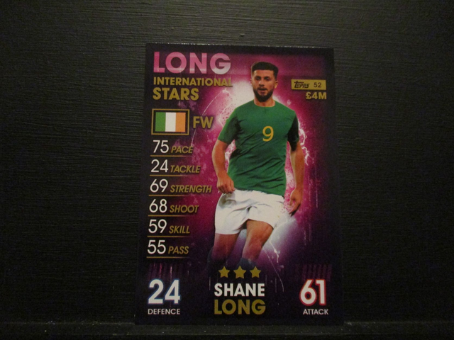 Shane Long - International Stars Match Attax 101 Original Trading Card