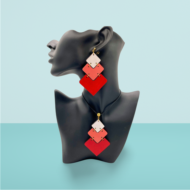 Parure ÉCAILLES Rouge