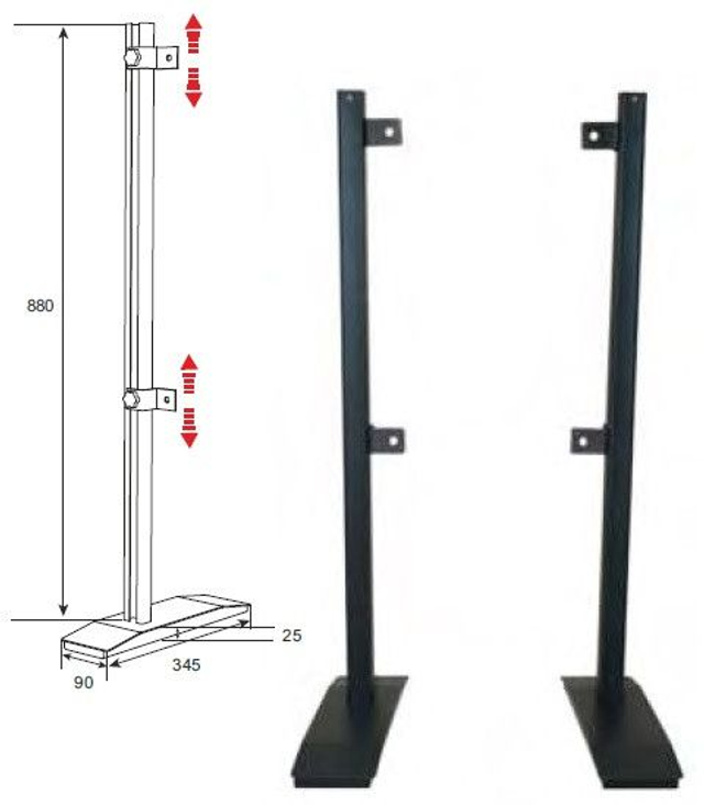 Pied de table Twin 80 Noir , 1 paire