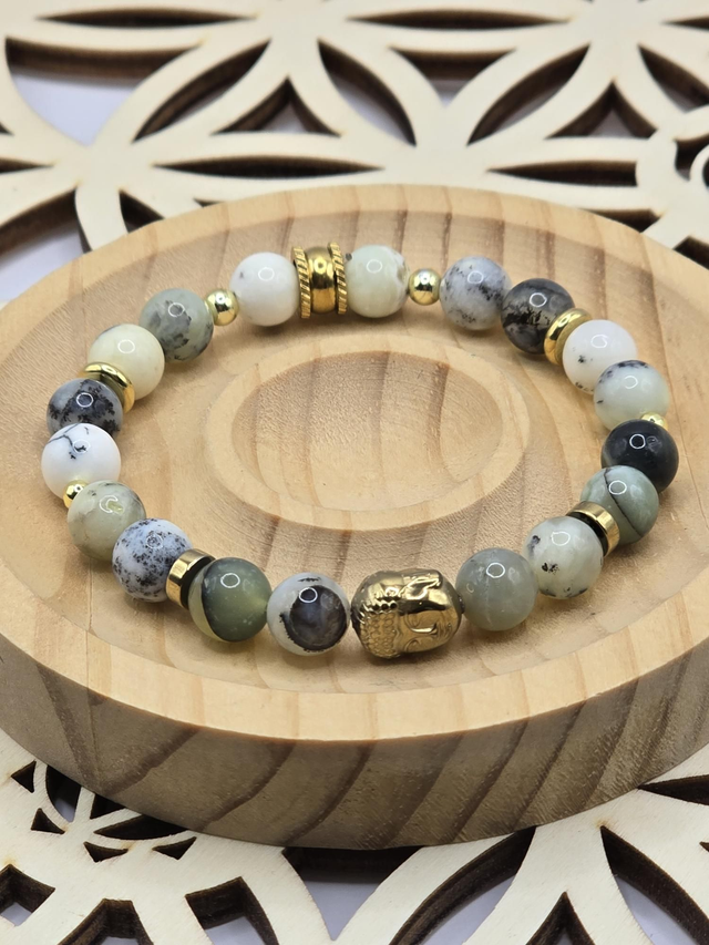 Bracelet Opale verte 0,8 cm 