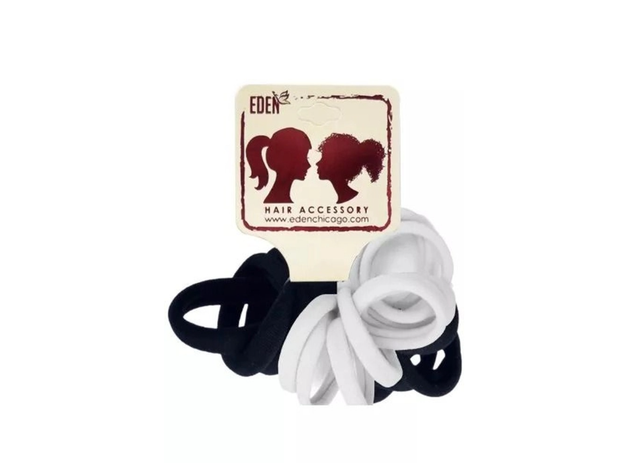 EDEN: NYLON PONYTAIL HOLDER 14CM - BLACK AND WHITE 