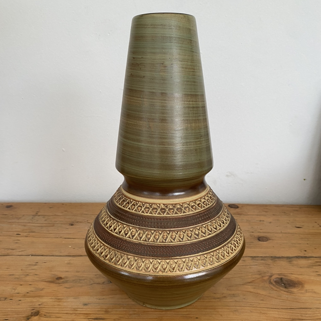 Vase en céramique Kaki West Germany