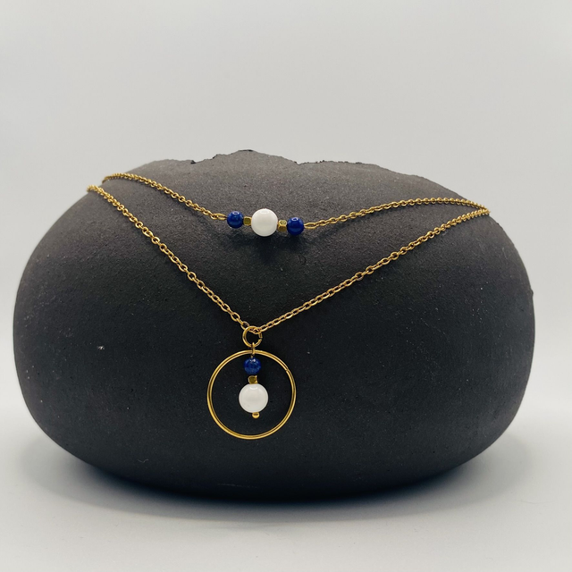 Duo de colliers Adèle &amp; Romy - lapis lazuli