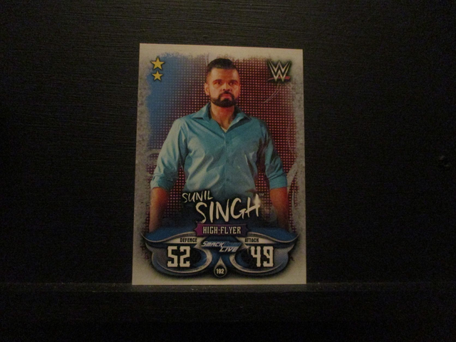 Sunil Singh - Smackdown Live Slam Attax Live Original Trading Card #192