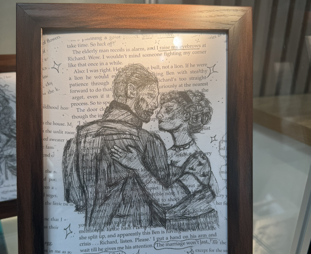 Hand drawn framed art 