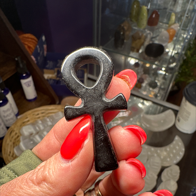 Black Obsidian Ankh