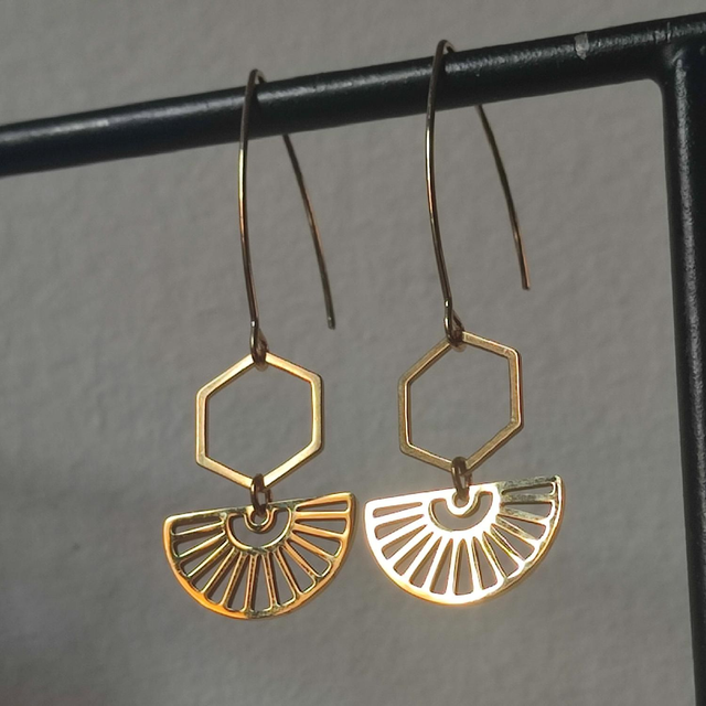 Boucles acier inoxydable doré -sans nickel, pièce unique 