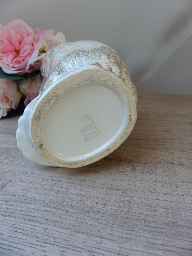 Pichet Chouette en Céramique – Faïencerie Longchamp Vintage | Pot à Eau Peint à la Main – Décoration Cuisine Maison de Campagne