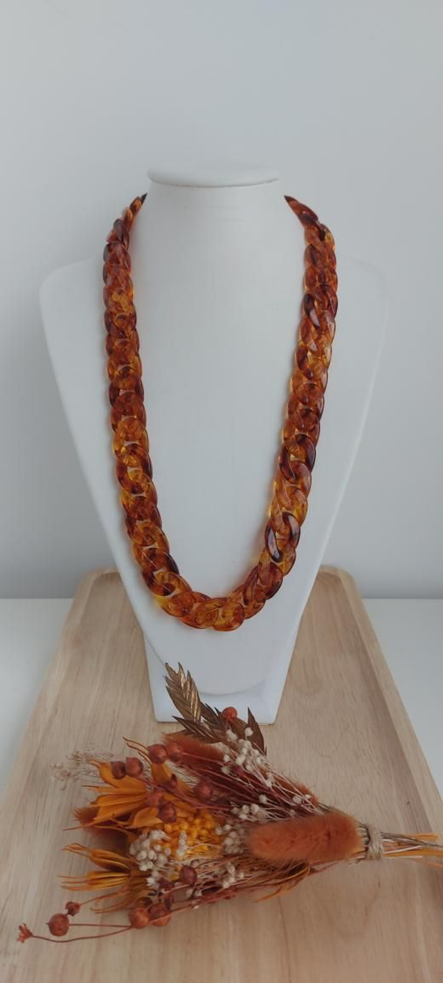 Collier Gaspard marron marbré 