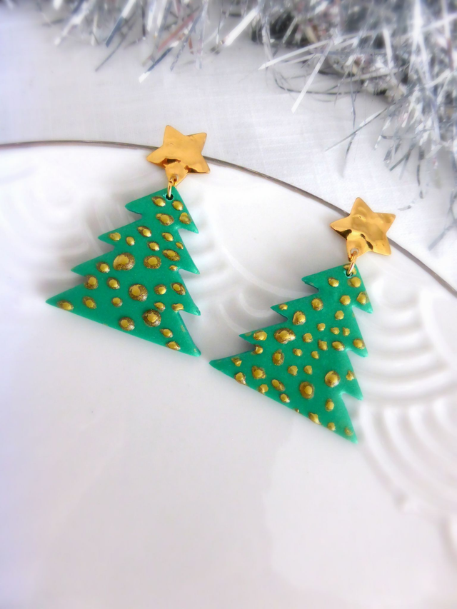 Boucles d'oreilles sapin - Noël en Boucles