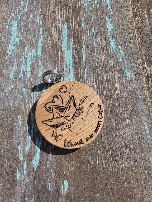 Pendentif bois de chêne massif 