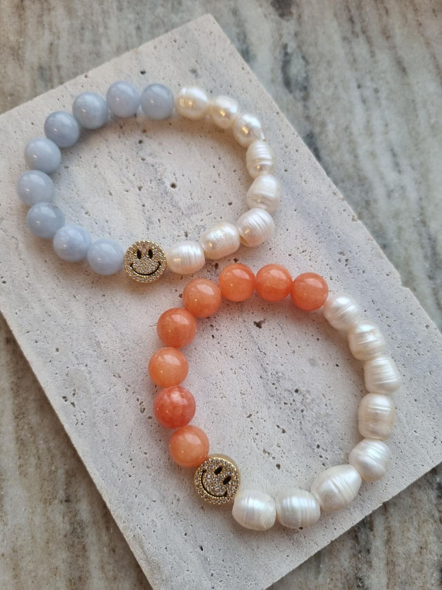 Süsswasserperlen Armband SMILE