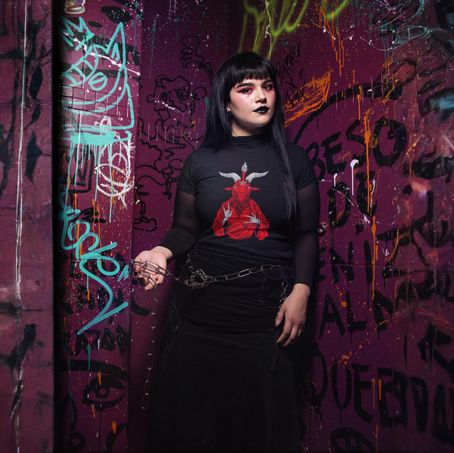 T-shirt damski Bafomet Blood