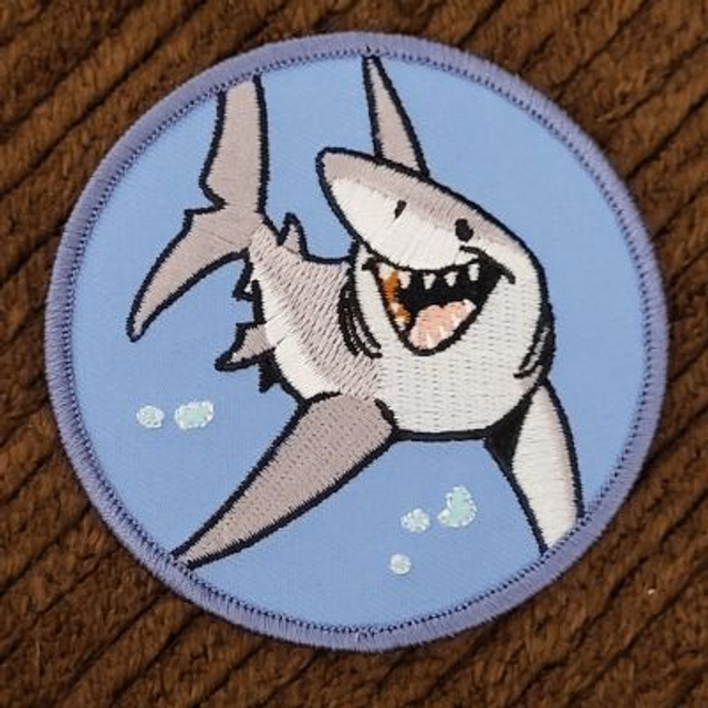Shark embroidered patch