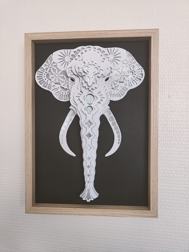 cadre éléphant 3D