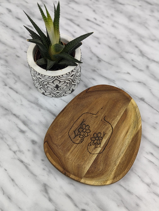 Trinket tray &#039;BLOOMIN&#039; BOOBS&#039; - Acacia