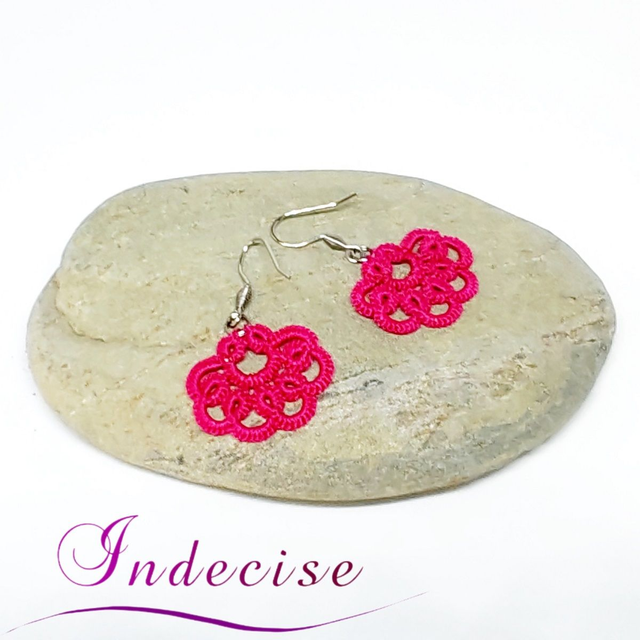 Boucles d'oreilles en dentelle à l'aiguille - Création Indecise