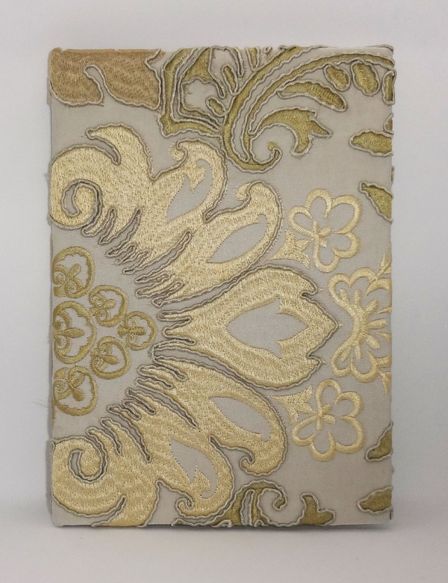 Unique Embroidered Fabric Covered Hardback Sketchbook, Travel Journal, Notebook