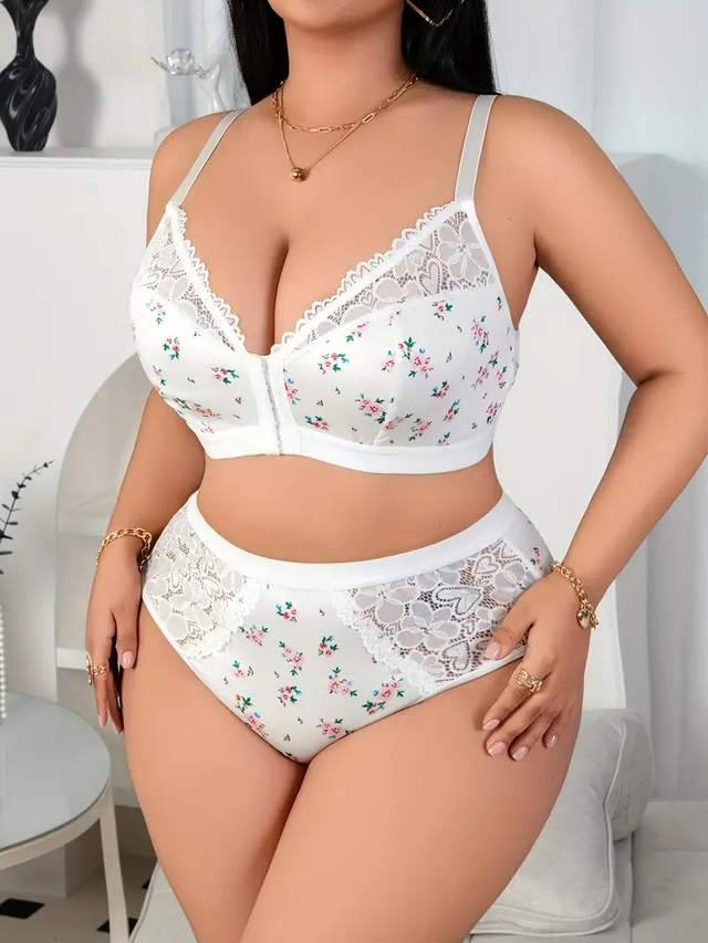 Women's Plus Size Sexy Pink Floral Print
