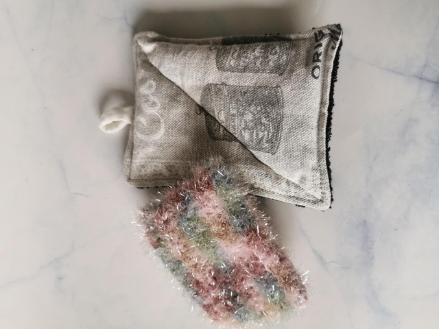 Duo d éponge lavable gris et pastel 