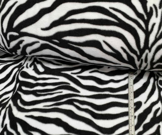 Black and white zebra polyester fleece 