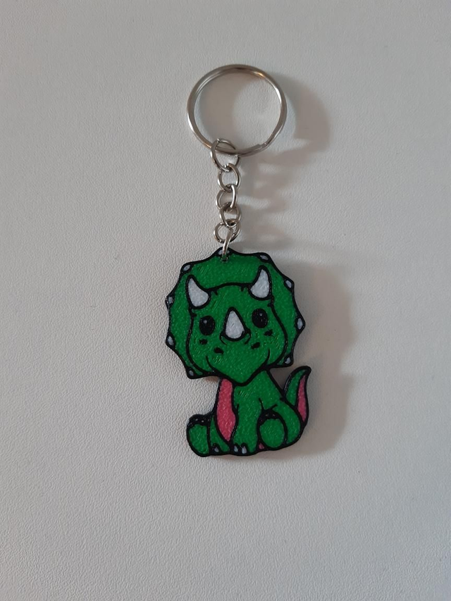 Schlüsselanhänger Dino Triceratops 