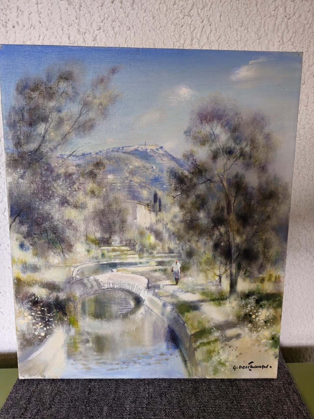  Huile sur toile signé de Gabriel Deschamps 