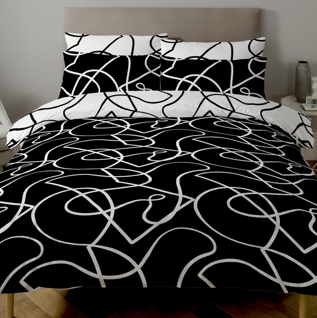 Copenhagen Home Pablo Monochrome Reversible Duvet Cover and Pillowcase Set