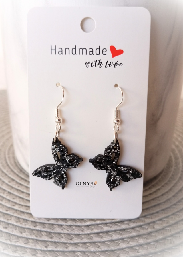 Boucles d'oreilles Papillon en bois