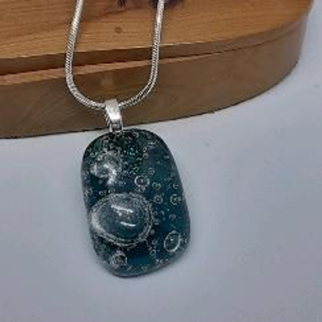 Blue bubble pendant 