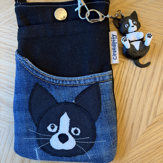 Tux cat phone pouch