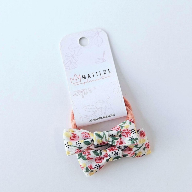 Colet Lazo Par Flores Multicolor Pequeño Rosa