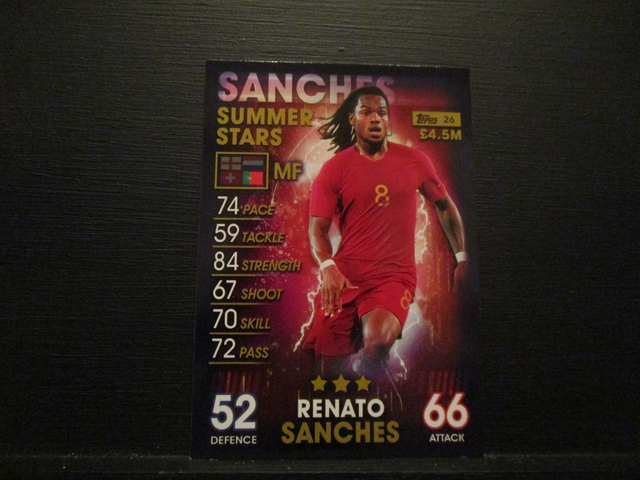Renato Sanches - Summer Stars Match Attax 101 Original Trading Card