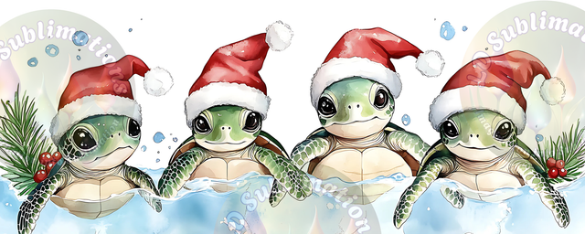 Festive Turtle Family Christmas Mug – Adorable Holiday Design (310ml)