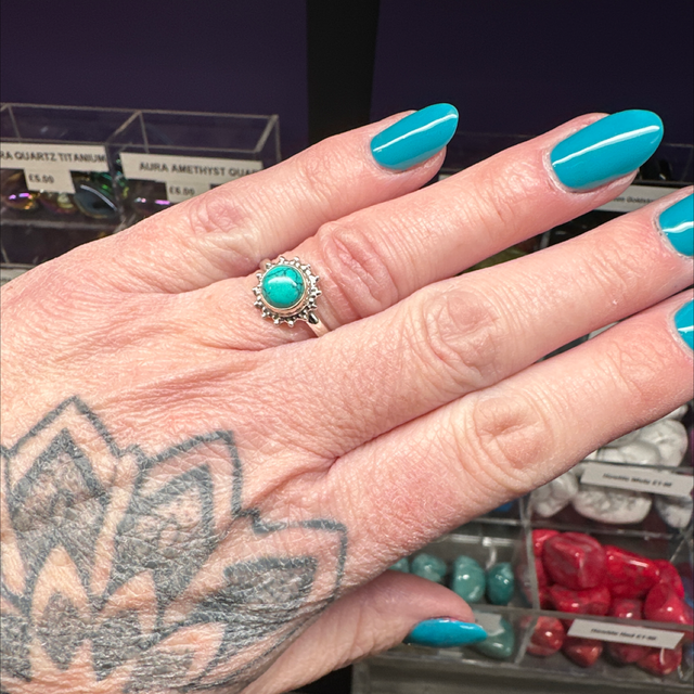 Turquoise Ring Round Stone 
