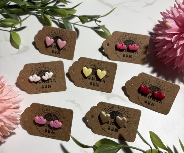 Handmade Heart Clay Earrings