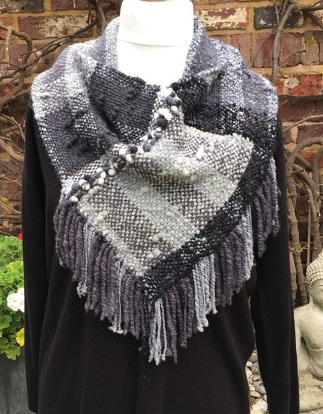 Handwoven Monochrome V-Cowl - Unisex