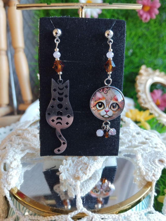 boucles d'oreilles chat